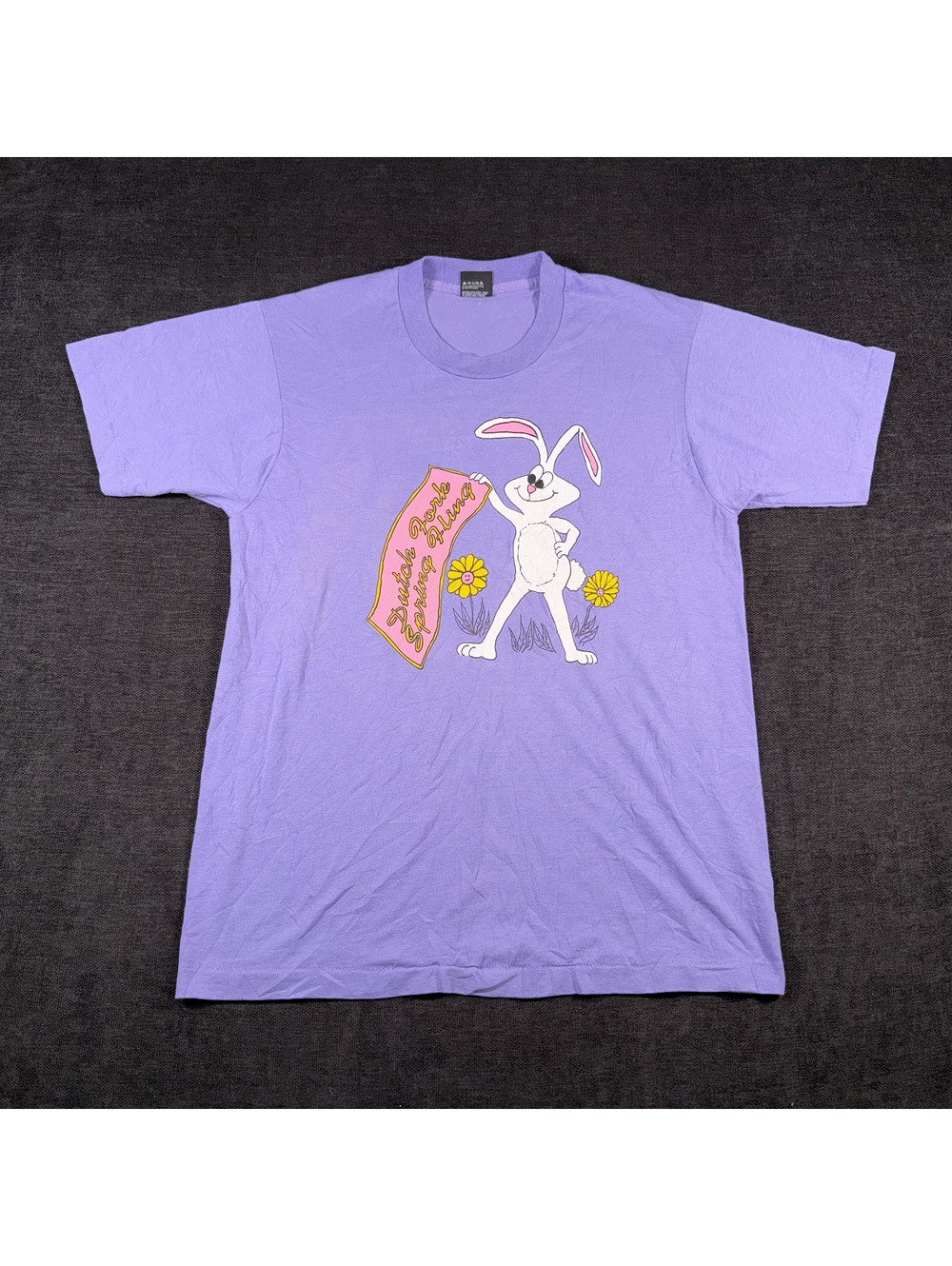 Vintage Screen Stars Best Lavender Bunny Graphic T-Shirt Large